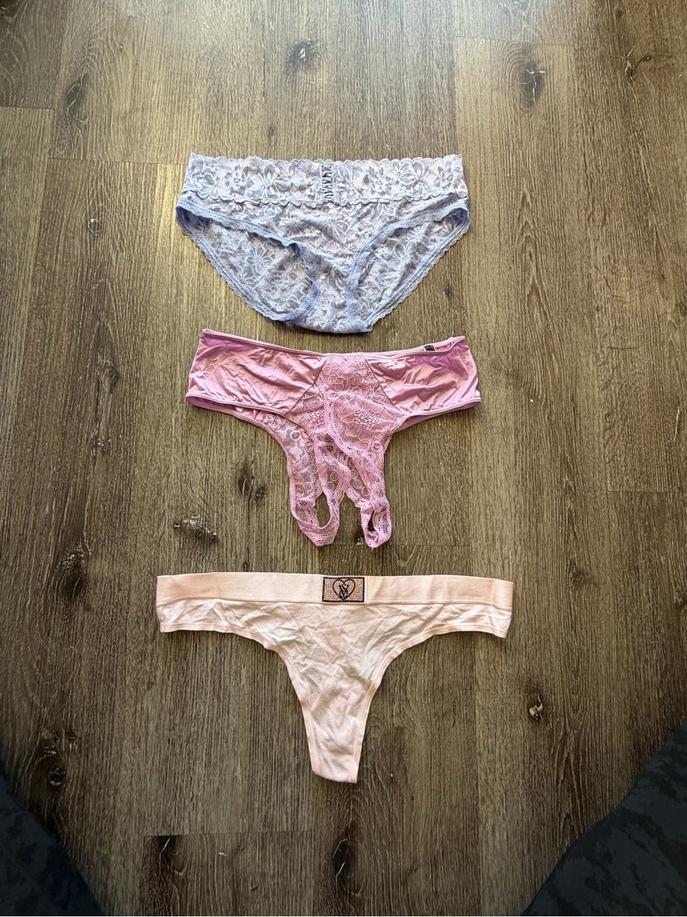 Victoria's Secret Women’s Lace & Cotton Panty Set - Lavender, Pink, Blush